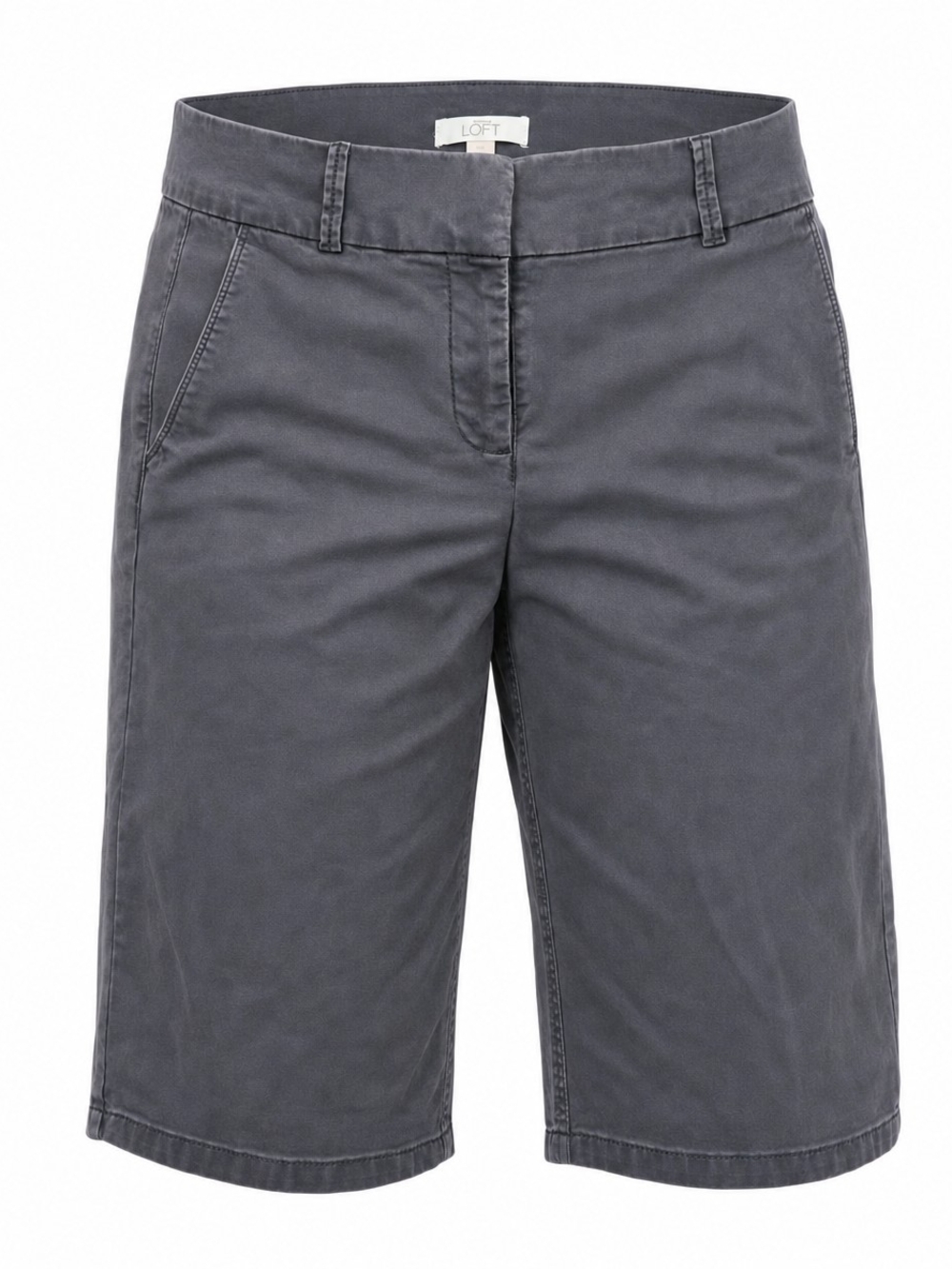 LOFT Women's Dark Gray Knee Length Chino Bermuda Shorts - Size 6